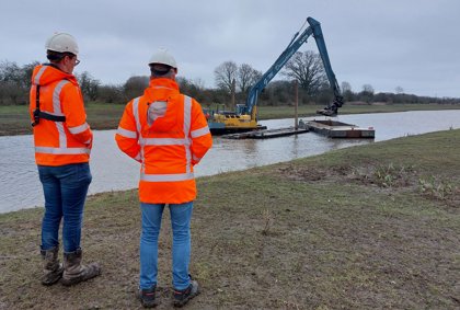 Baggerwerkzaamheden voor veilige en natuurlijke uiterwaarden